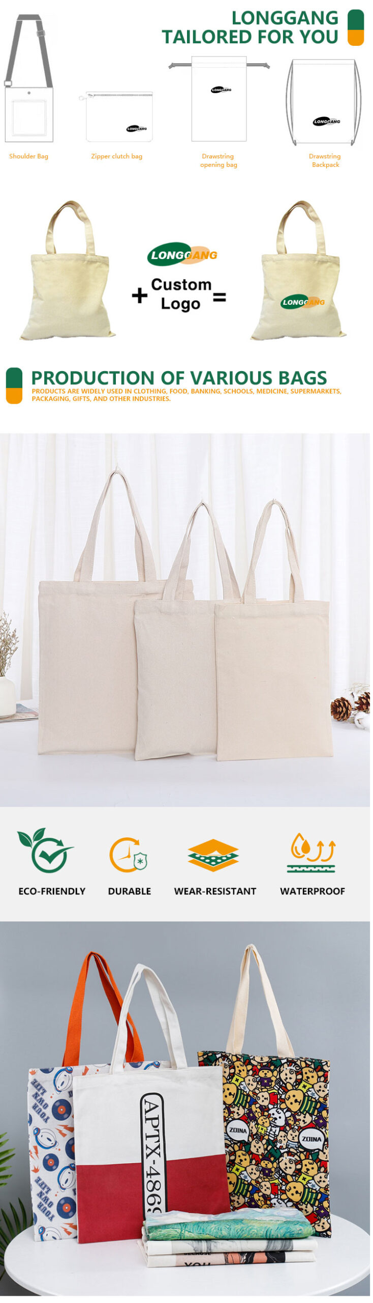 shopping bags printed with logo