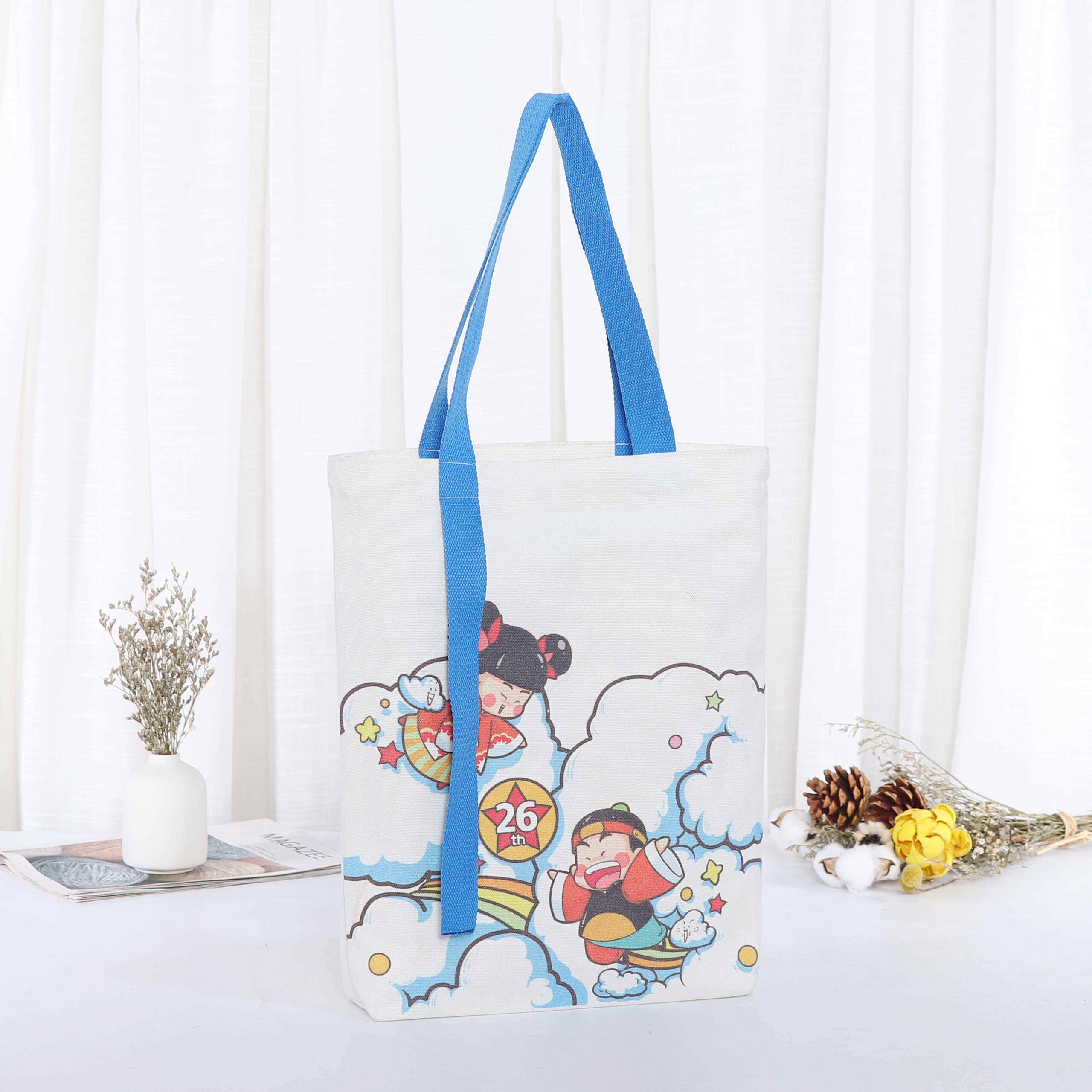 canvas reusable shopping bag totes