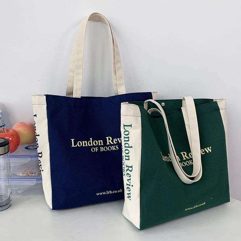 canvas reusable shopping bag totes