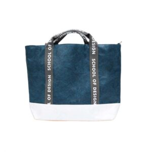 Recycle Untearable Durable Waterproof Eco-Friendly Punched Tote Tyvek Dupont Kraft Paper Shopping Handbag With Polyester Lining