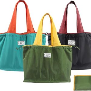Large-size drawstring eco-friendly supermarket shopping bag, fashionable ladies’ shoulder bag, foldable portable handbag, vegetable buying bag