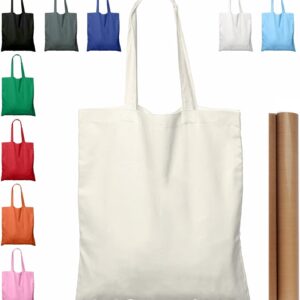 Sacs fourre-tout en coton naturel, sacs en tissu en vrac vierges légers