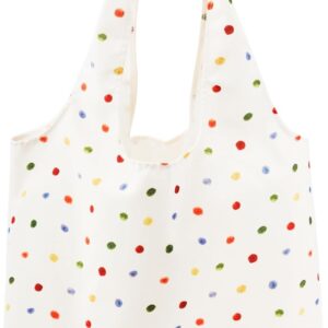Canvas Tote Bag, Large Capacity Shoulder Bag with Inner Pockets, Foldable Shopping Bag