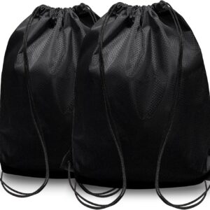 Sacs à dos à cordon noirs, sac à dos, sac à dos léger et lavable, parfait pour la salle de sport, le sport, les voyages – hommes et femmes, X-Large