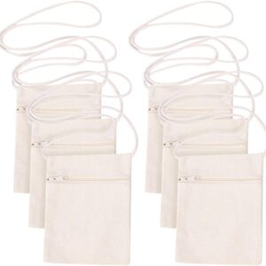Sacs à bandoulière en toile vierge Sacs à bandoulière à fermeture éclair pour enfants Sacs à bandoulière pour enfants Sacs de peinture en tissu léger Sacs en tissu d’artisanat avec fermeture éclair pour l’artisanat