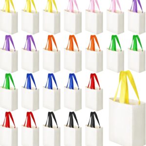 Mini sac fourre-tout Sublimation vierge en toile fourre-tout sacs d’épicerie réutilisables sac de bricolage pour bonbons d’événement de fête (8 x 10 x 4 pouces, couleur naturelle)