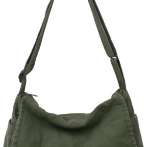 Sac messager en toile Grand sac cartable Sac besace de voyage Sac fourre-tout décontracté Sac à bandoulière pour femmes et hommes