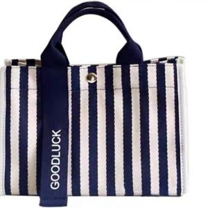 Bolso de lona a rayas