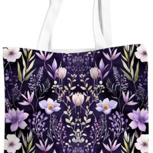 Bolso retro de flores de hongos para mujer, bolsa reutilizable de playa, bolsa de la compra de la compra, agradecimiento Regalos de cumpleaños de Navidad