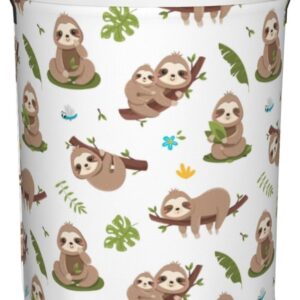 Panier à linge Sloth Panier pliable avec poignées Panier pliable sale Sac à linge facile à porter Panier rond de rangement pour jouet de chambre – Petit