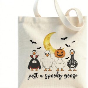 Juste un sac fourre-tout en toile pour femmes oies effrayantes, sac réutilisable pour le shopping Voyage Travail Fête d’Halloween, cadeaux d’Halloween pour Halloween Sœur Tante Tante Meilleure Amie Femmes Amoureuses d’Oie
