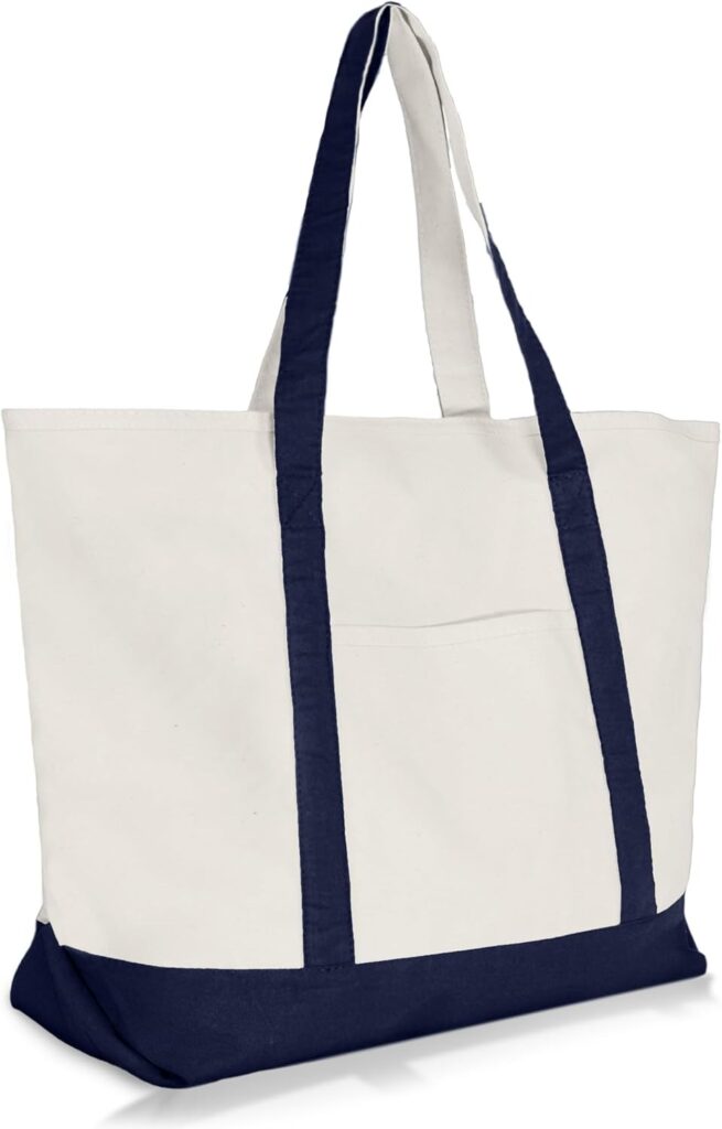 Bolso de lona de algodón resistente (con cremallera)