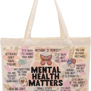 Affirmations quotidiennes d’amour de soi pour les femmes, maman enseignante inspirante, infirmière et infirmière cadeaux chrétiens, sac fourre-tout en toile avec poche