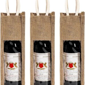 Bolso de lino para vino tinto, bolsa de regalo para vino, bolsa de lino transparente, bolsa de vino blanco de botella simple o doble