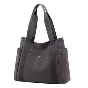 Nouveau sac à main quotidien en toile de style coréen – un grand sac de poche couleur unie pour le travail et les sauts café