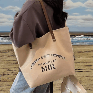 Sac à main simple en toile 2025, sac à main portable en coton, joint zippé, doublure en polyuréthane polyester