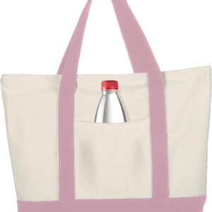 Extra Large Canvas Tote Bag for Women Reusable Grocery Shopping Bag with lining, Wider Shoulder Straps, Zipper