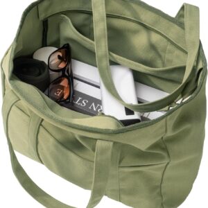 Extra Large Canvas Tote Bag for Women Men, Utility Work Bags with Zipper