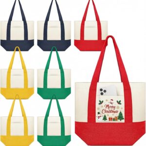 Canvas Tote Bag with Pockets Duty Canvas Sublimation Blank Small Bag Mini Reusable Tote for Crafts DIY