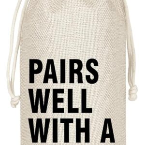 Wine Bag – First New Home Gifts, Pairs Well with a New Home, Housewarming Party Decorations House Warming Gift for Women Men Couple Reusable Wine Wrap Bag, Realtor Client Gift