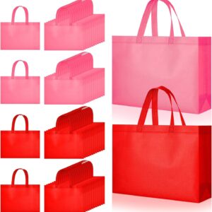 Gifts Bags Large Non Woven Tote Bags Valentine Reusable Gift Bag with Handles for Goodie Shopping Holiday Birthday Party Favor(13.78×9.8×3.94 Inch)