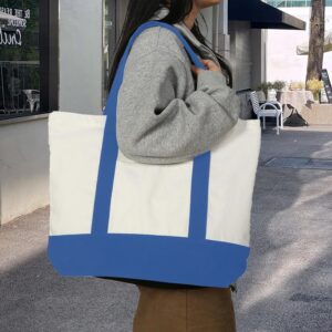 Extra Large Canvas Tote Bag for Women Reusable Grocery Shopping Bag with lining, Wider Shoulder Straps, Zipper
