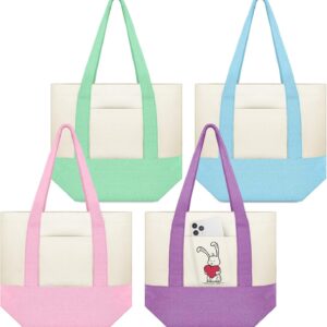 Canvas Tote Bag with Pockets Duty Canvas Sublimation Blank Small Bag Mini Reusable Tote for Crafts DIY