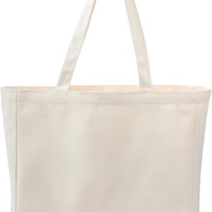 Sac fourre-tout en coton blanc en toile, sac en tissu léger et réutilisable pour les courses