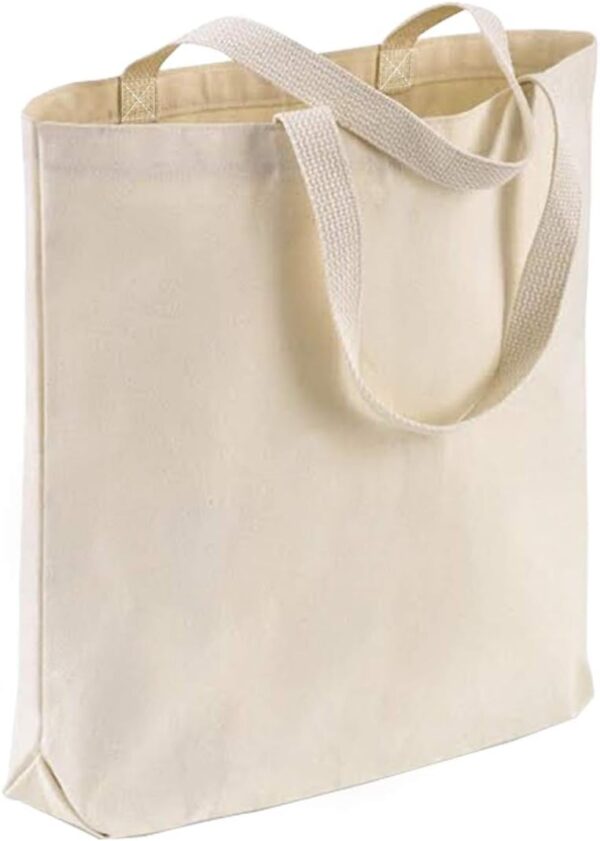 Canvas Wholesale Tote Bags with Bottom Gusset 15″W x 16″H x 3″G Blank Totes Great for DIY Painting Printing Embroidery