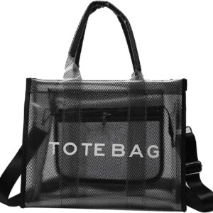 Bolsa transparente para mujer, bolsa grande de malla para la playa, bandolera transparente de PVC con cremallera, bolsa de estadio para deportes de viaje