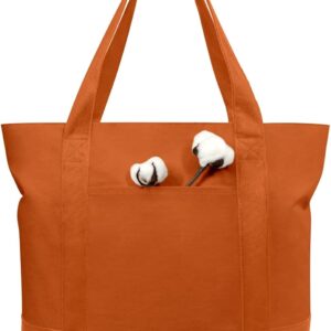 Design 1-Pack Canvas Tote Bag with an External Pocket, Reusable Grocery Shopping Bag, Top Zipper Closure, Daily Essentials (Black)