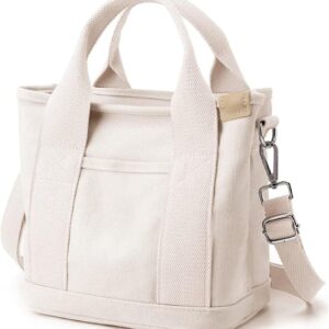 Small Tote Bag with Zipper Tote Bag for Women Canvas Crossbody Bag Shoulder Bag Satchel Hobo Bag Messenger Bag