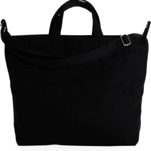 Canvas Tote Bag with an External Pocket, Reusable Grocery Shopping Bag, Top Zipper Closure, Daily Essentials