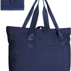 Tote Bag for Women, Foldable Tote Bag With Zipper Travel Large Shoulder Bag Handbag for Work-16.5”l X 6”wx 14”h