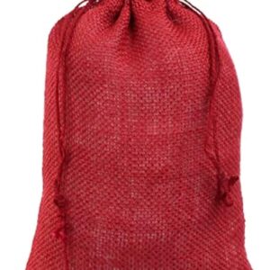 Red Burlap Bags – 25 Pack – 8×12 Inch Jute Burlap Drawstring Sacks