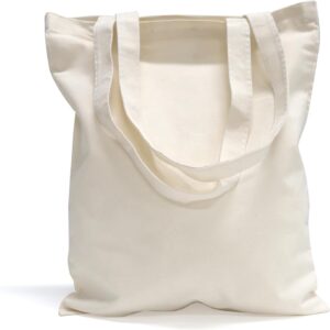 Cotton Canvas Bag Blank Tote Canvas Bags Reusable Grocery Shopping Bags, Suitable for DIY Craft, Grocery, Promotion, Gift, Shopping, Drawing, Advertising, Activity