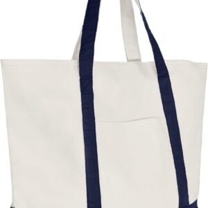 Heavy Duty Cotton Canvas Tote Bag (Zippered)