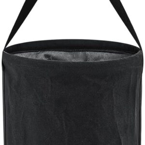 All Purpose Canvas Bucket Bag, Truck Tool Organizer with Plastic Bottom Metal Hook for Store Work Accessory, Load Capacity up to 150 Lbs (Black)