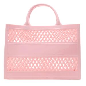 Cesta de la compra Bolsa portátil de gelatina de gran capacidad para almacenamiento Candy Color Hollow Beach Fashion Gran bolsa de PVC de PVC Bolsa de goma de silicona