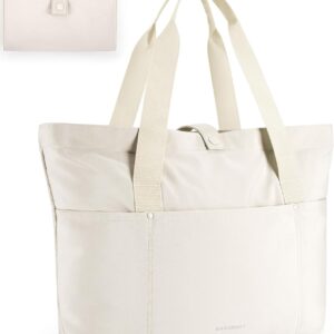 Tote Bag for Women, Foldable Tote Bag With Zipper Travel Large Shoulder Bag Handbag for Work-16.5”l X 6”wx 14”h