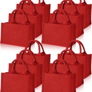 Burlap Tote Bag Mini Jute Reusable Bag with Handles Small Blank Canvas Gift Waterproof for Wedding Beach DIY