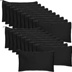Blank Canvas Bag Zipper Pouch Makeup Bags Bulk – Multi-Purpose Canvas Pencil Pouch with Sturdy Zipper, Cosmetic Bag Travel Toiletry Bag for DIY Craft Projects, Storage (8.3 x 5 inches)