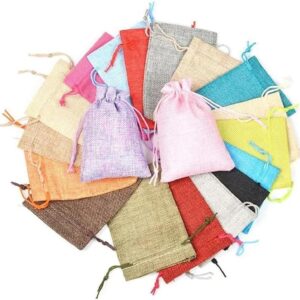 Burlap Bags 50pc Jute Bags Pouch Cotton Linen Packaging Bags Jewelry Storage Bag