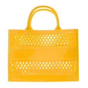 Cesta de la compra Bolsa portátil de gelatina de gran capacidad para almacenamiento Candy Color Hollow Beach Fashion Gran bolsa de PVC de PVC Bolsa de goma de silicona