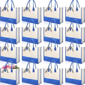 Canvas Tote Bags Initial Classic Present Personalized Canvas Beach Bag for Wedding, Birthday, Beach(Brown and White)