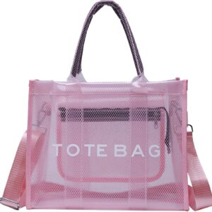 Bolsa transparente para mujer, bolsa grande de malla para la playa, bandolera transparente de PVC con cremallera, bolsa de estadio para deportes de viaje