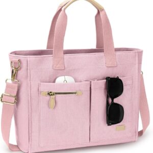 Canvas Tote Bag for Women, Large Tote Bag with Zipper & Compartments for Travel Work College Teacher Nurse