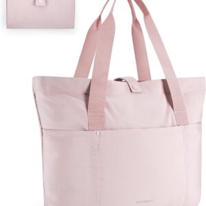 Tote Bag for Women, Foldable Tote Bag With Zipper Travel Large Shoulder Bag Handbag for Work-16.5”l X 6”wx 14”h