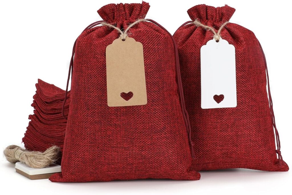 Burlap Bags with Drawstring – 30Pcs Gift Bags for Wrapping Christmas Favors, DIY Craft, Candles, Souvenirs, For Birthday, Gathering, Customers, Small Business