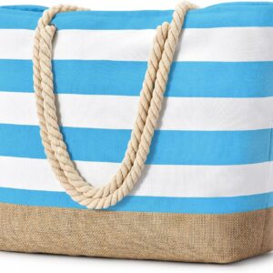 Sacs de plage pour femmes Grands sacs fourre-tout en toile Sacs de plage Sacs de plage imperméables Sac de piscine anti-sable Essentiels de voyage